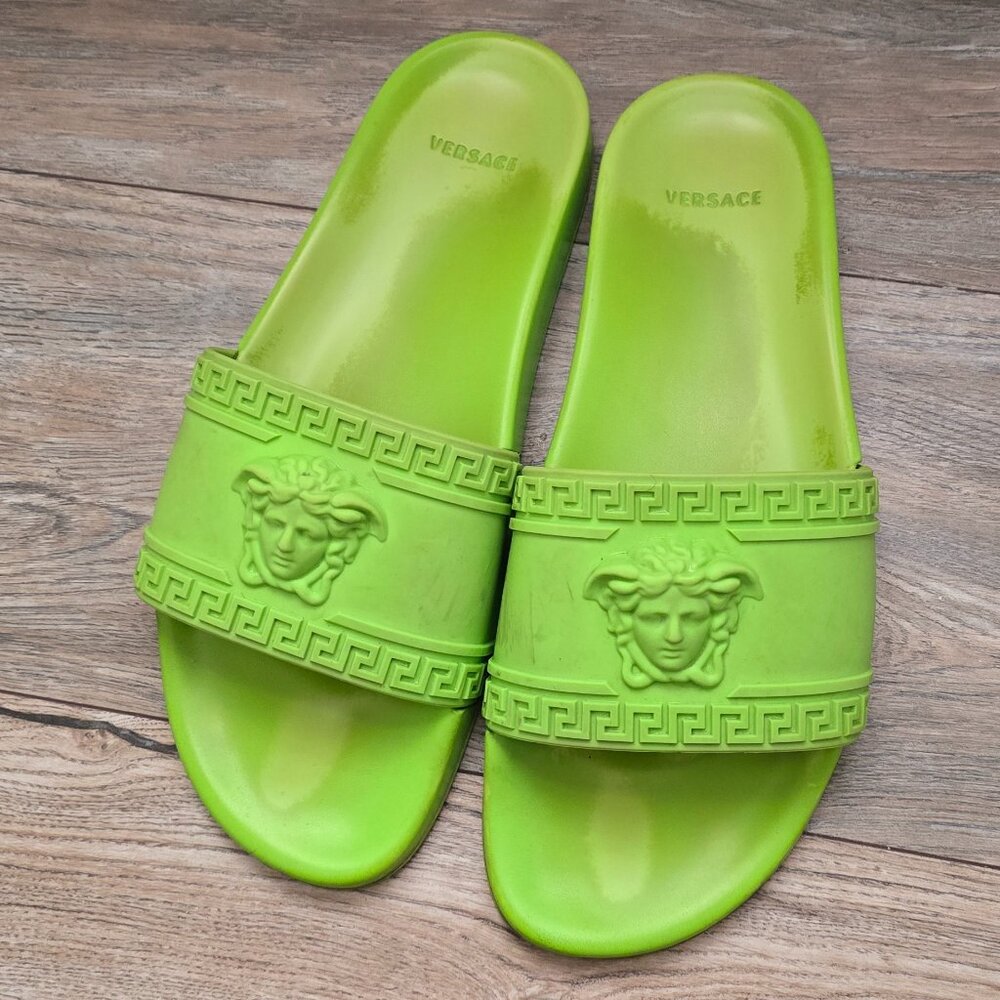 Versace green mens pool side sandels size 11